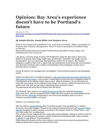 Oregonian OpEd Debbie Kitchin, Randy Miller and Stephen Percy