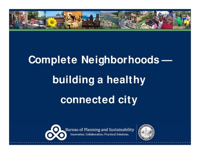 Complete Neighbourhoods — building a healthy connected city